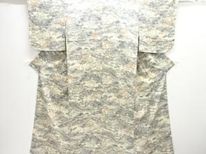未使用品　屋敷風景模様　小紋着物